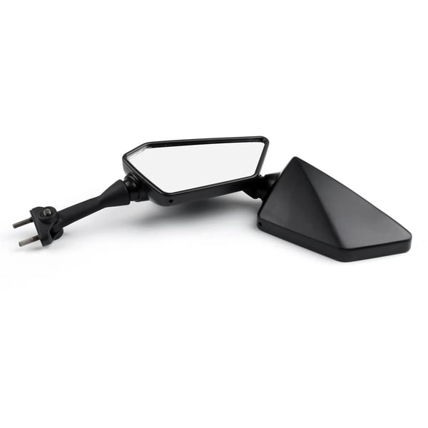 Bageste spejle, Plastskal, Aluminiumstamme, Kompatibel med Ninja 250R EX250 2008-2013, Monteringsbolt gevind 5mm, Klart glas spejl