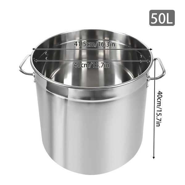 Kogepande, Stor Rustfrit Stål Gryde med Sammenklappeligt Låg,5L, sølv
