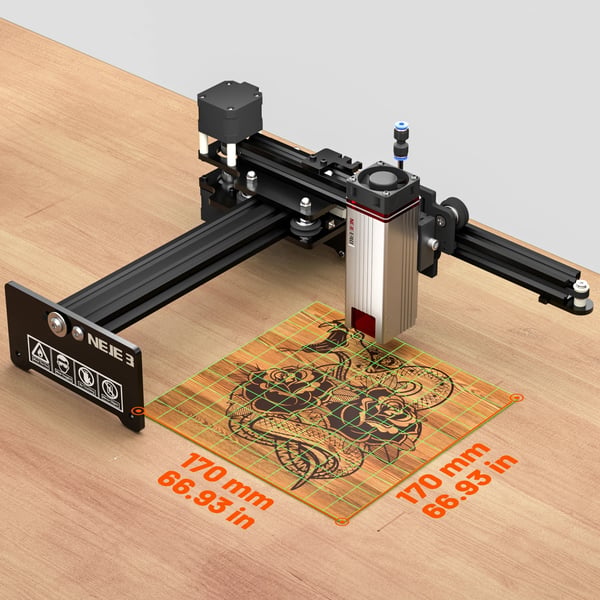 Lasergraver, 10W+ modul, kompatibel med Lightburn og LaserGRBL,NEJE 5 A40630