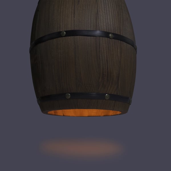 Retro vinfad pendellampe, justerbar højde, unikke teksturer, velegnet til forskellige rum,TRÆ