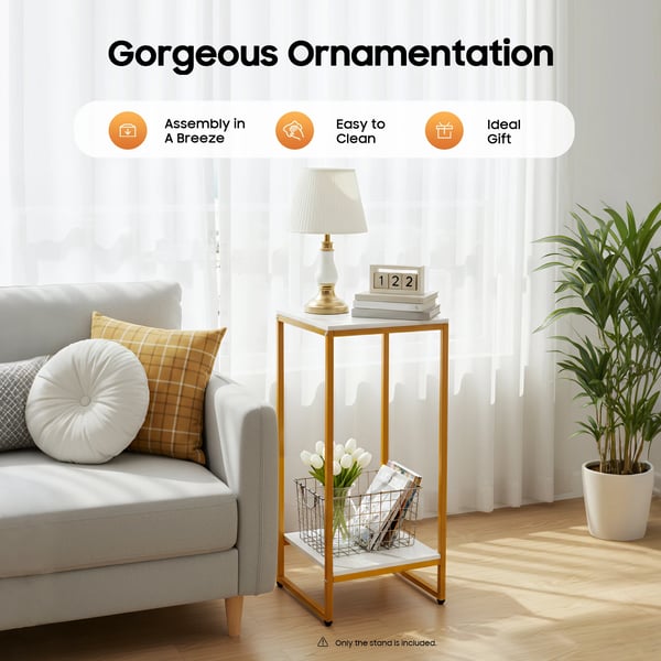 Blomsterställning, Två-nivådesign, Hållbart Material, Guld