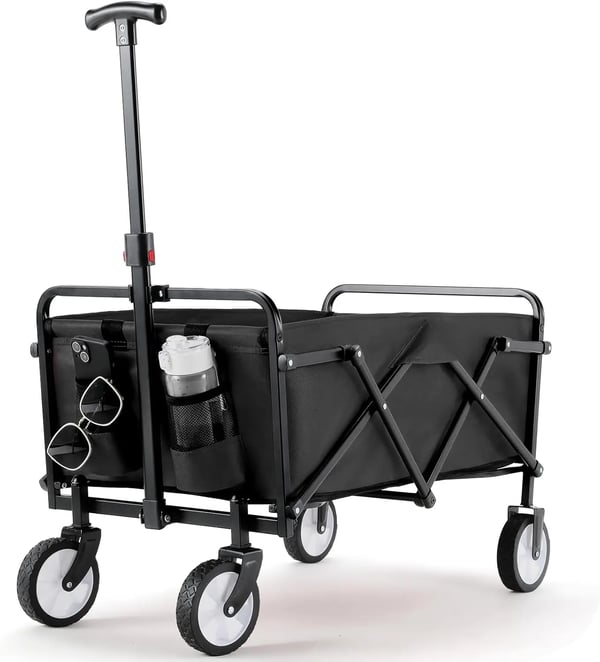 Havevogn, Belastningsevne 60 kg, Opbevaringsvolumen 70 liter, Off-road hjul, Justerbart håndtag, Hurtig foldedesign