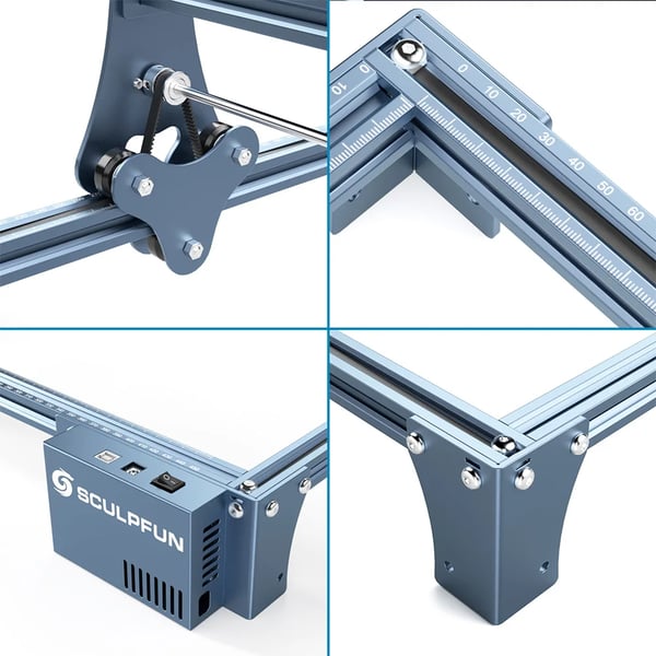 Lasergraver, 10W effekt, 400x410mm gravering område,EU, SCULPFUN S9 Pro