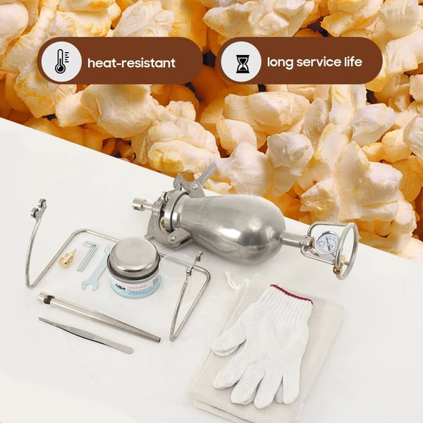 Popcornmaskine, Rustfrit Stål, 720 ml Kapacitet, Ovnkrop Tykkelse 5-6 mm, Produktvægt 4,2 kg, Manuel Betjening