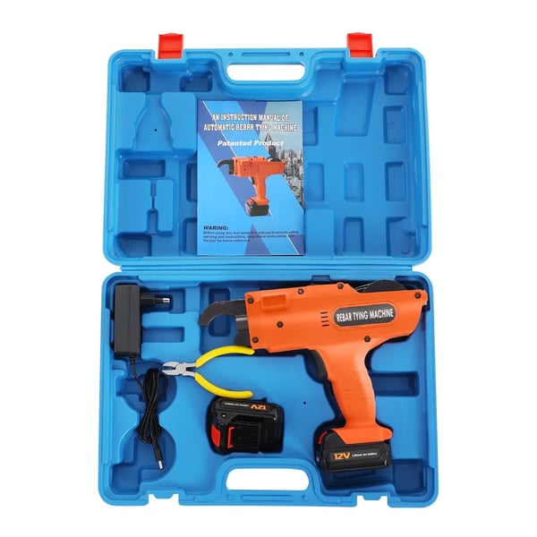 Bindemaskine, 12V motor, 13200mAh batteri, 110m bindingstråd, 0,8mm tråddiameter, 27,5 x 6,5 x 24 cm