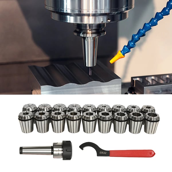 ER32 Collet Sæt, 18PC Collet Chuck, MT3 Skaft, Høj Præcision,Blå