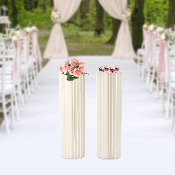Cylinder Blomsterstand, Genanvendeligt Design, Robust Struktur,Mælkehvid, 2PCS