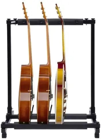 Multi-Guitar Stativ, 5 Pladser, Holdbar Jernkonstruktion,sort