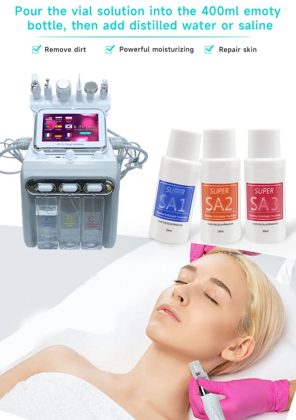 Aqua Peeling -ratkaisu, 3 pulloa 30 ml, ihon nuorentaminen, kosteuttava kaava,3 pulloa 30 ml