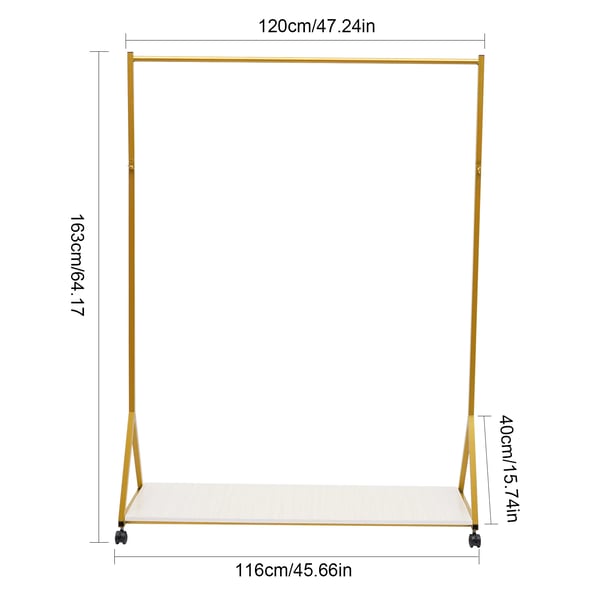 Tøjstativ, Metal, Højde: 163 cm, Længde: 116 cm, Bredde: 40 cm, Vægt: 8 kg