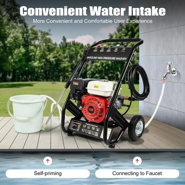 Højtryksrenser, 2200 PSI, 7,5 HK Motor, 2,3 GPM Flow Rate, 5 Udskiftelige Dyser, Letvægtsdesign