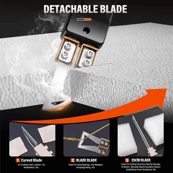 Hot Knife Skumskærer, 300W Effekt, 0-600℃ Temperaturinterval,sort