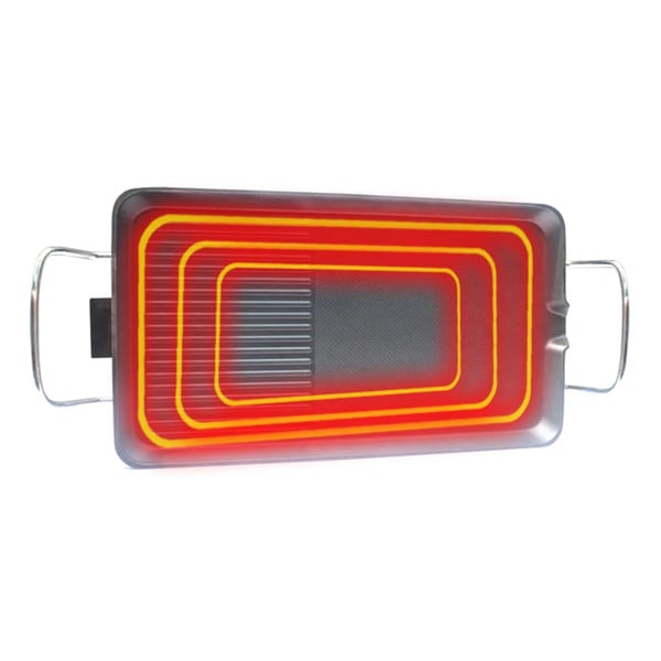 Elektrisk BBQ Grill, 220V, 40 cm x 24 cm, Bordbrug, Non-Stick Kogesurface, 1.8 kg Vægt