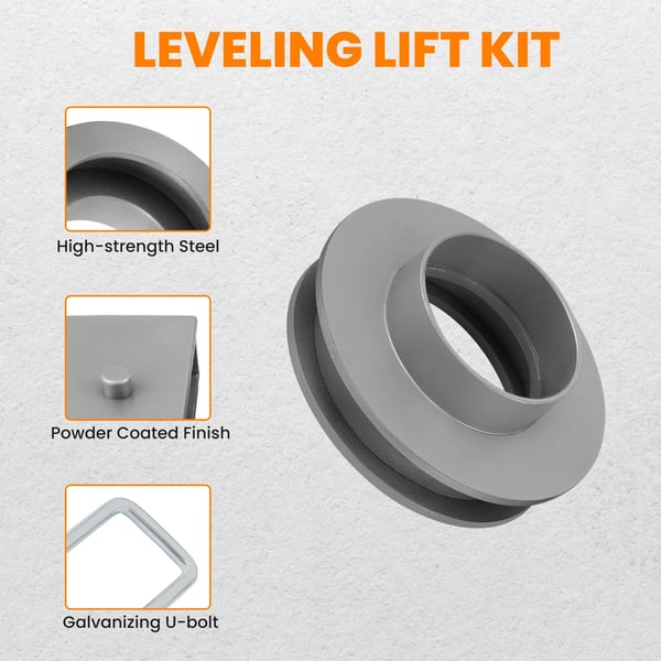 Liftkit, 3-tommer for og bag, holdbare stålkomponenter, passer til 2WD-modeller, kompatibel med Chevrolet Silverado 1500