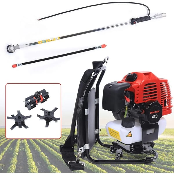 Gasdriven Grästrimmer, 1,7HK, 43CC, 2-taktsmotor,svart