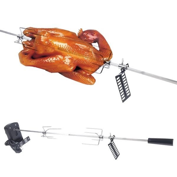 Grilli Sähkötikku, 360° Automaattinen Kierto, 4W Teho, Max. Kuormituskapasiteetti 8kg,Hopea