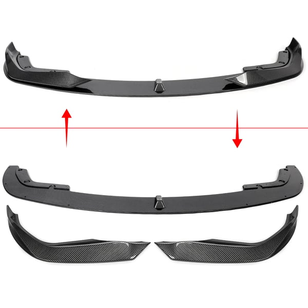 Front Bumper Splitter Lip, Carbon Fiber, Nem Installation,Kulfiberlook