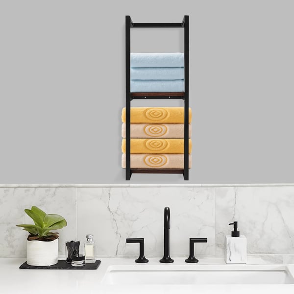 Vægmonteret Håndklædeholder, Pladsbesparende, Moderne Design,Brun