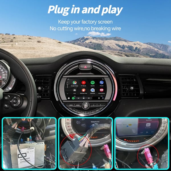 Trådløs CarPlay Android Auto, Kompatibilitet for luksusbilmærker, Nem installation,NBT
