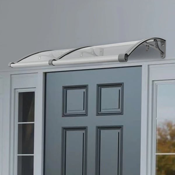 Dørmarkise, 120 x 60 cm, Aluminiumlegering, 200 kg belastningsevne, buet design, nem vedligeholdelse