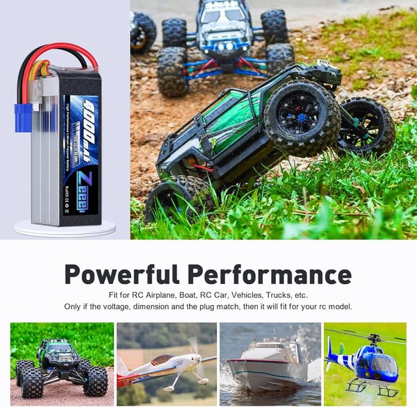 Zeee Litium-polymeeriakku, 4000mAh kapasiteetti, 22.2V jännite,2 kpl 6S 4000 EC5