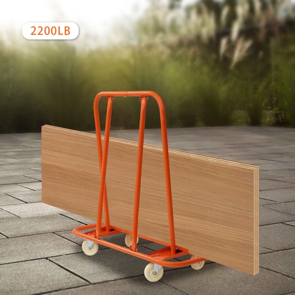 Gipspladevogn, Robust Design, 1000 kg Belastningsevne,Appelsin