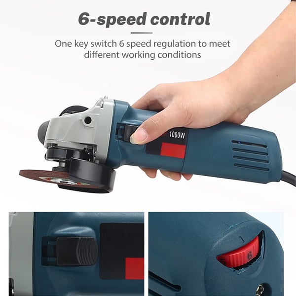 Vinkelslip, 6-hastighetsjustering, ergonomisk design,125mm