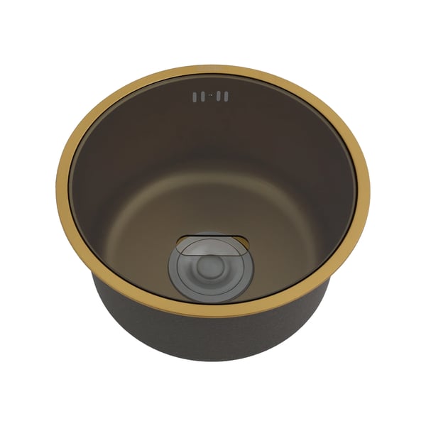 Køkkenvask, Rundt Design, Lydabsorberende Funktioner,Guld