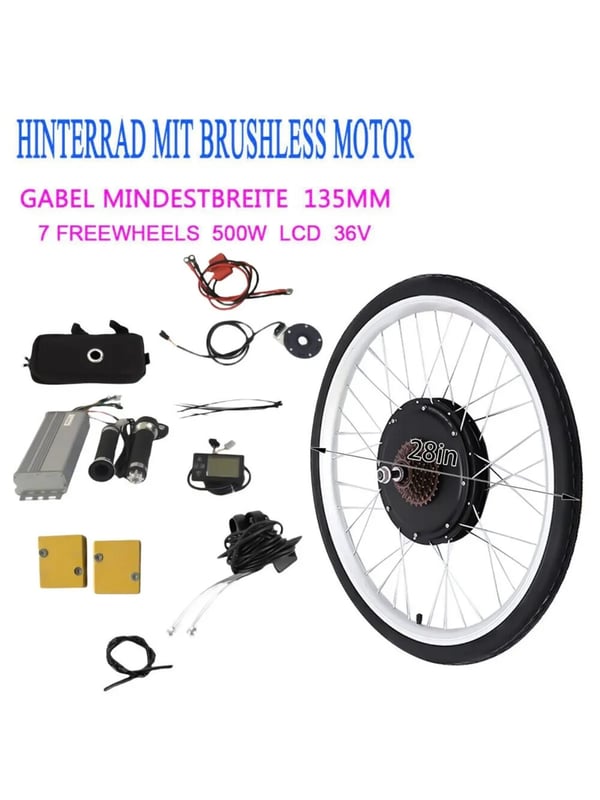 Elektrisk Cykel Ombygningskit, Børsteløs Motor, LCD Skærm Controller,HW-HJWJL-401-X