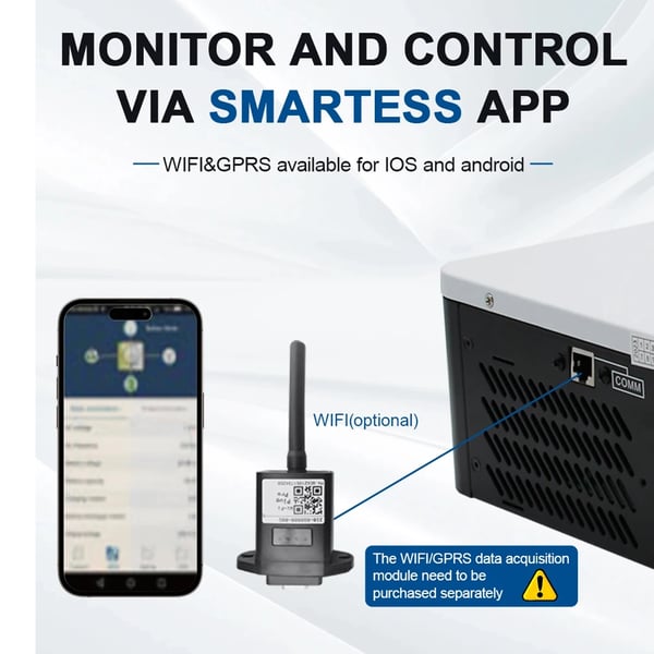 Hybrid sol inverter, ren sinuskurveudgang, avancerede beskyttelsesfunktioner,3KW-24V-WIFI