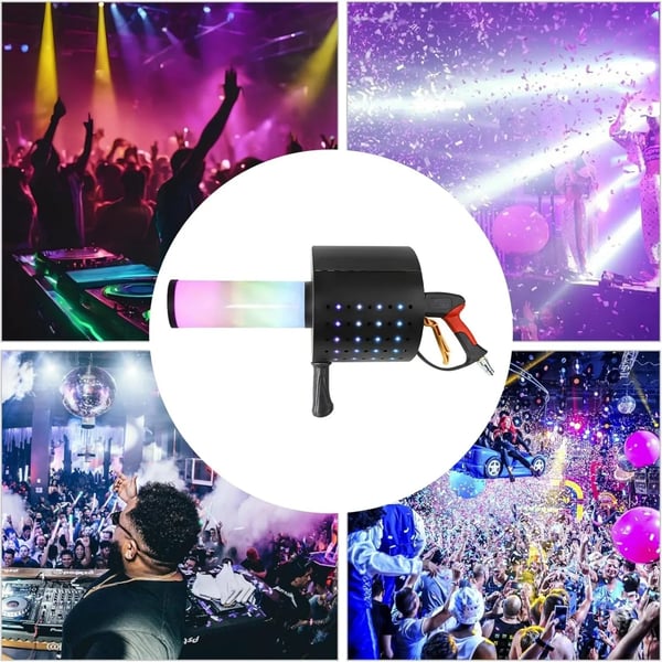 Konfetti Launcher, LED-belysning, Manuel kontrol,HVID