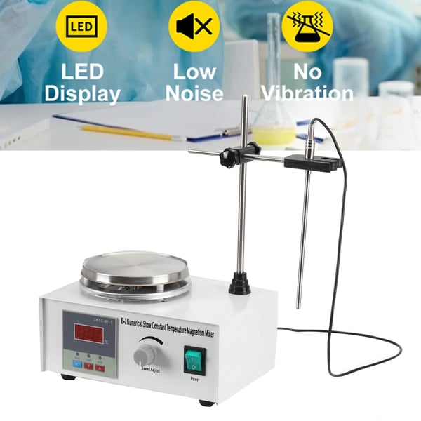 Digital magnetisk omrører, 200W laboratorievarmeplade mixer, 0-2000 RPM variabel hastighed