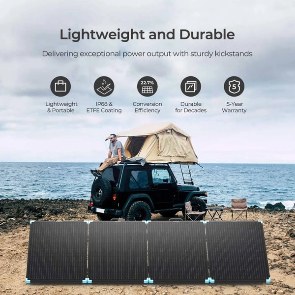 Bærbar Solpanel, Foldbart Design, Vandtæt