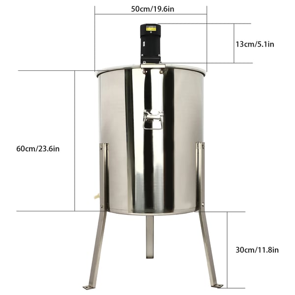 Honningudtrækker, 140 W, 220 V, 370 RPM, Kapacitet: 8 Rammer, Dimensioner: 50 cm x 73 cm