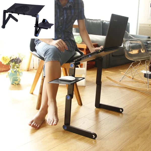 Justerbart Laptopbord, Ergonomisk Design, Dobbelt Køleventilatorer,En fan
