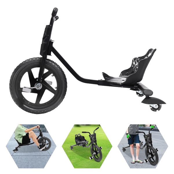 Drift Trike, Maksimal belastning 80 kg, Egnet til alderen 6 år og op, Størrelse 90*68*60 cm, Menneskelig kraftkørsel, 3-hjulet design