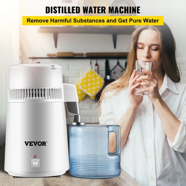 Vanddestillator, 4 Liter Kapacitet, Brugervenligt Design,4 L