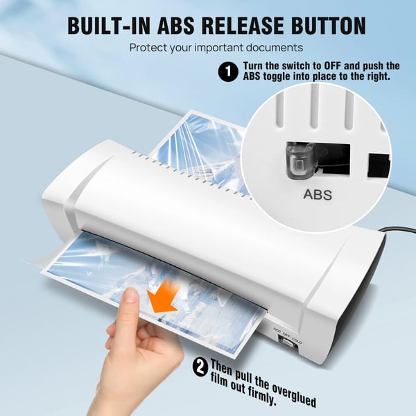 Laminator, 200W Effekt, 280 mm/min Hastighed, Kompatibel med A4/A5/A6, ABS + Hardware Materiale, Varme Temperatur 125 °C - 135 °C