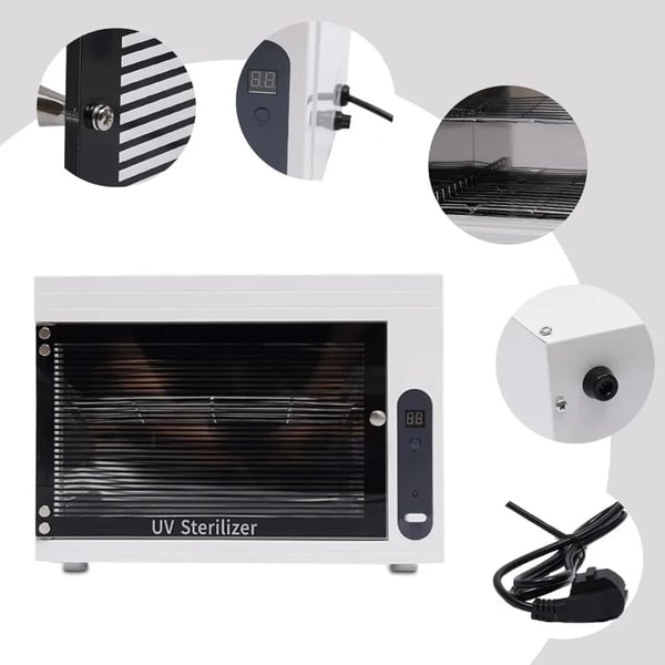 UV Sterilisator Skab, 10L Kapacitet, 6W Effekt, Timerindstillinger 30/60/90min,HVID