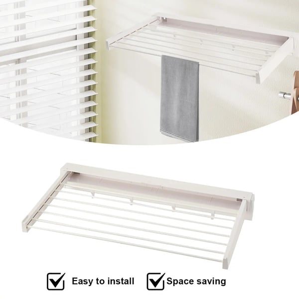 Tørrerack, Pladsaluminium og ABS-materiale, Dimensioner 80x40x10,5 cm, Foldet størrelse 80x6x10,5 cm, Maksimal belastning pr. stang 2 kg