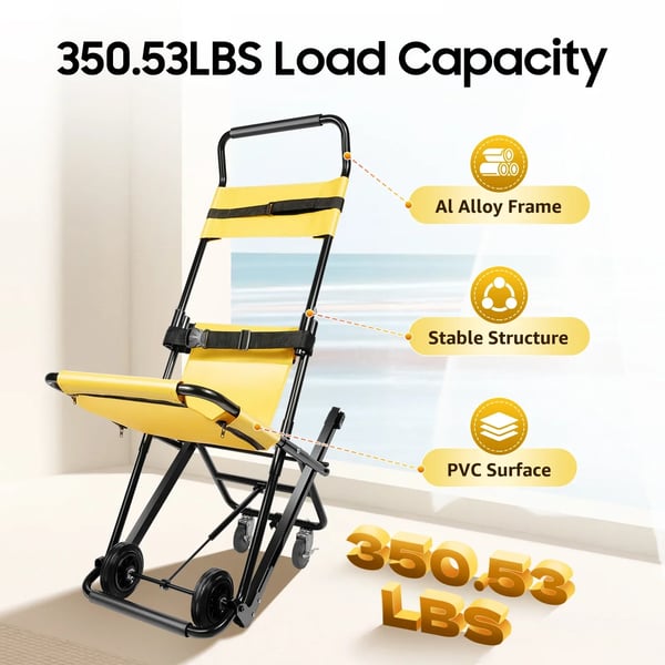 Trappstol, Fällbar, Stöder 350 lbs,Gul