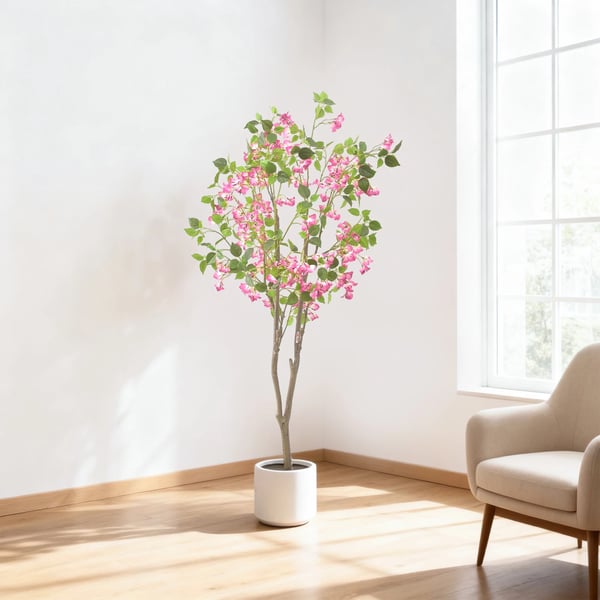Kunstig Bougainvillea Træ, Elegant Indendørs og Udendørs Dekor, Vedligeholdelsesfri,150cm