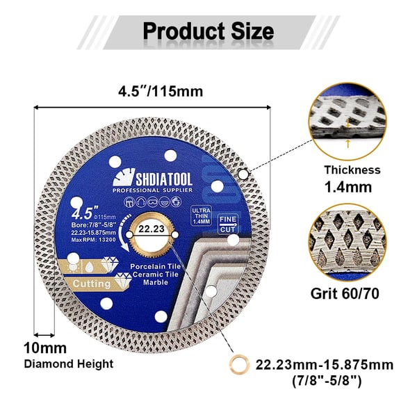 Cirkelsavklinge, supertyndt net, multi-applikationskompatibilitet,5Pcs