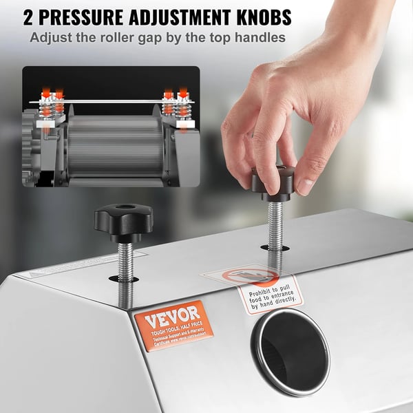 Sockerrörsjuicer, Manuell Veva, Rostfria Stålvalsar,110V