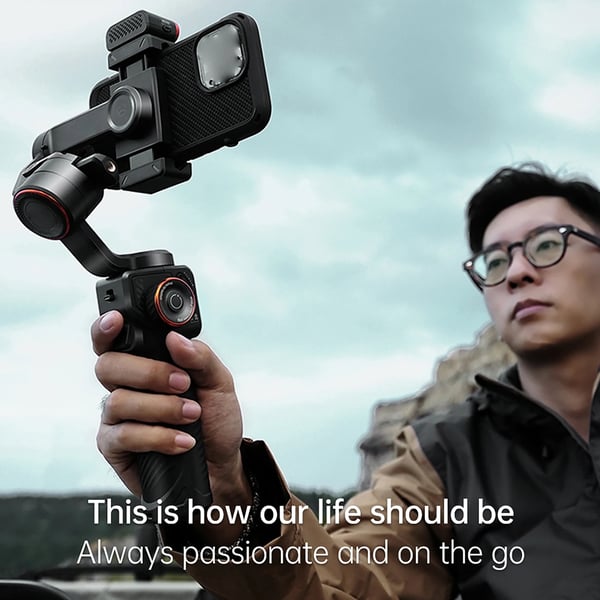 Smartphone Gimbal Stabilizer, 3-Akse Stabilisering, AI Funktioner,med AI Lys