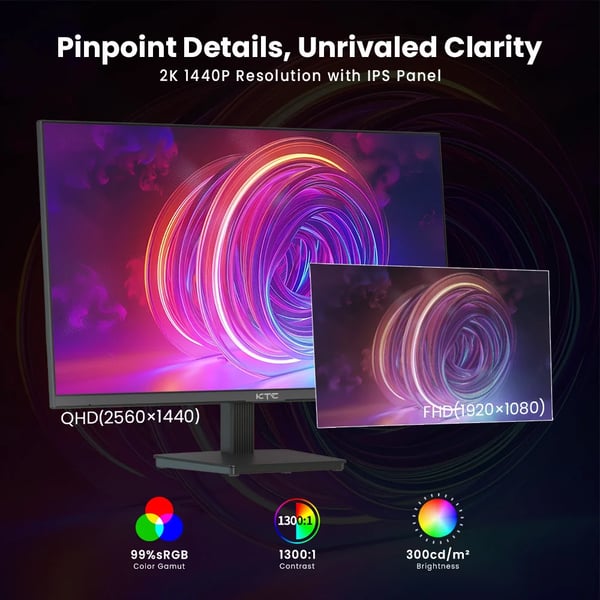 Gaming Monitor, 2560x1440 Opløsning, 100Hz Opdateringsfrekvens,KTC H27T27, EU Stik