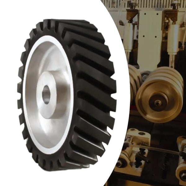 Båndsliber Kontakt Hjul, 200 mm Diameter, Effektiv Rille Design,sort