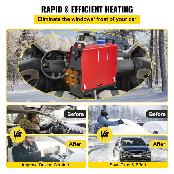 Diesel Luftvarmer, 5KW Effekt, 12V Kompatibel,Opgrader LCD Silencer