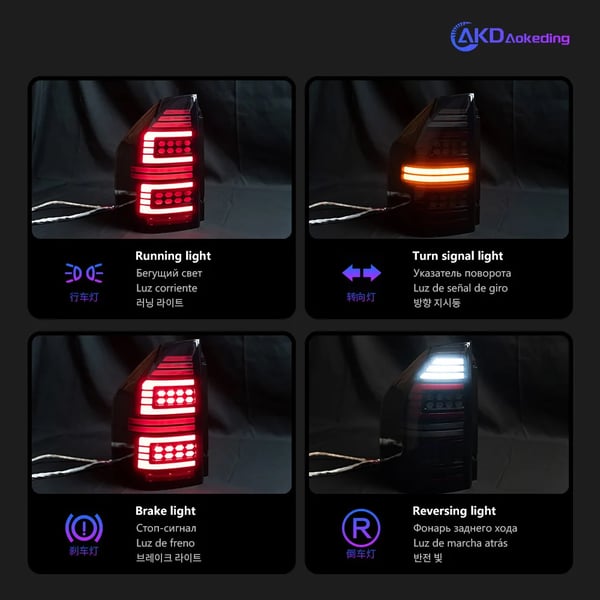 AKD Baglygter til Pajero V73 V75 V77 V87, LED-belysning, røgdesign,Røg
