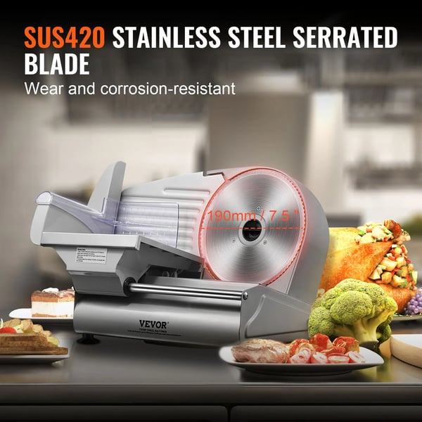 Kødhakker, SUS420 rustfrit stålblad, justerbar tykkelse,180w
